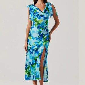 Astr the label- Allexina Satin Cowl Neck Midi